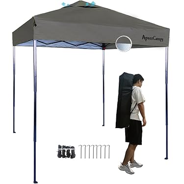 オーニングタープ 250cm x 250cm 3段階高さ調整 収納バッグ付き